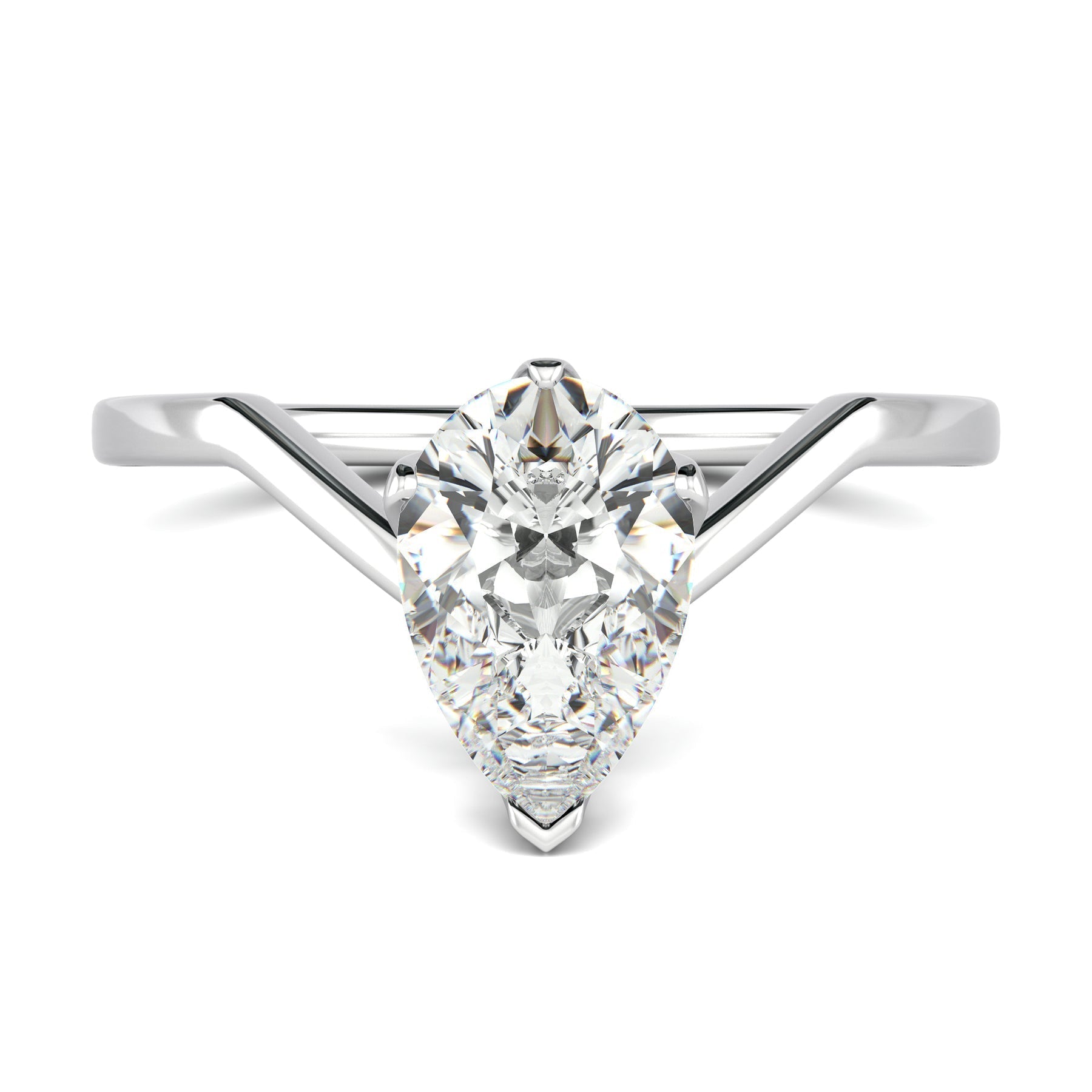 Stunning 0.5 CT Pear Moissanite Stones Engagement Ring In Solitaire Design 1
