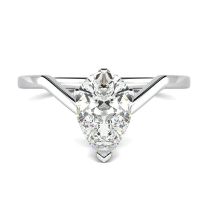 Stunning 0.5 CT Pear Moissanite Stones Engagement Ring In Solitaire Design