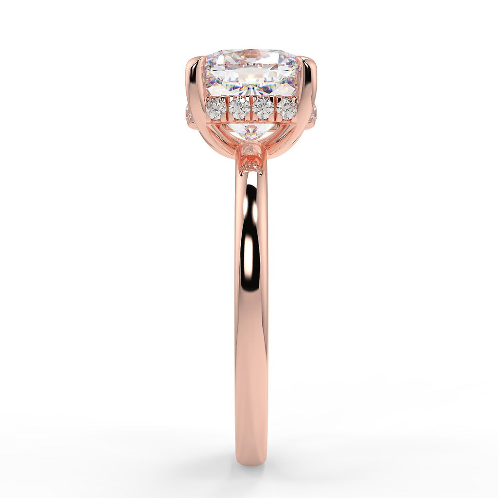 Stunning 2.40 CT Cushion Moissanite Engagement Ring with Hidden Halo Design 9