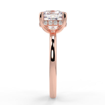 Stunning 2.40 CT Cushion Moissanite Engagement Ring with Hidden Halo Design 9