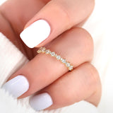 Stunning 0.35 TCW Round Moissanite Stones Half Eternity Wedding Bands 4