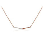 0.80 TCW Round Moissanite Diamond Bar Pendant Necklace in Solid Gold 4