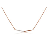 0.80 TCW Round Moissanite Diamond Bar Pendant Necklace in Solid Gold 4