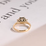 Stunning 1.0 - 2.0 CT Emerald Moissanite Engagement Ring with Three Stone Design 5