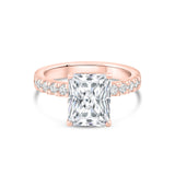 Stunning 3.75 CT Radiant Moissanite Engagement Ring with Pave Design 1