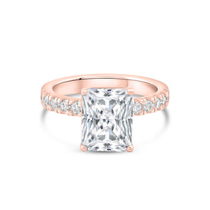 Stunning 3.75 CT Radiant Moissanite Engagement Ring with Pave Design