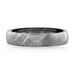 Classic Meteorite Wedding Band for Men's in Solid Gold