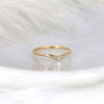 Stunning 0.06 TCW Round Moissanite Stones Curved Wedding Bands 2