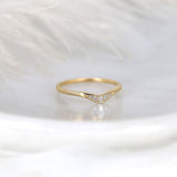 Stunning 0.06 TCW Round Moissanite Stones Curved Wedding Bands 2