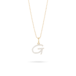 0.80 CT Round Moissanite Diamond Customized Letter Pendant Necklace in Solid Gold 1