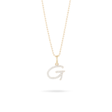 0.80 CT Round Moissanite Diamond Customized Letter Pendant Necklace in Solid Gold 1