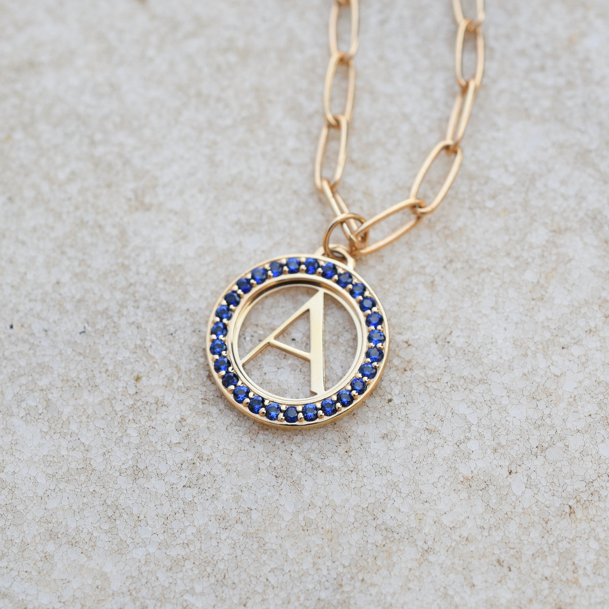 0.405 TCW Round Sapphire Lab Made Diamond - September Birthstone Necklace 3