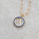 0.405 TCW Round Sapphire Lab Made Diamond - September Birthstone Necklace 3
