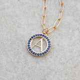 0.405 TCW Round Sapphire Lab Made Diamond - September Birthstone Necklace 3