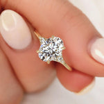 Stunning 2.5 CT Oval Moissanite Engagement Ring with Cluster Design 8