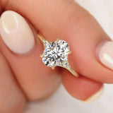 Stunning 2.5 CT Oval Moissanite Engagement Ring with Cluster Design 8
