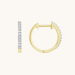 Classic 0.40 TCW Round Cut Moissanite Huggies Earrings in Gold 1
