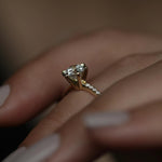 0.85 CT Round Cut Pave CVD E/VS1 Diamond Engagement Ring 5