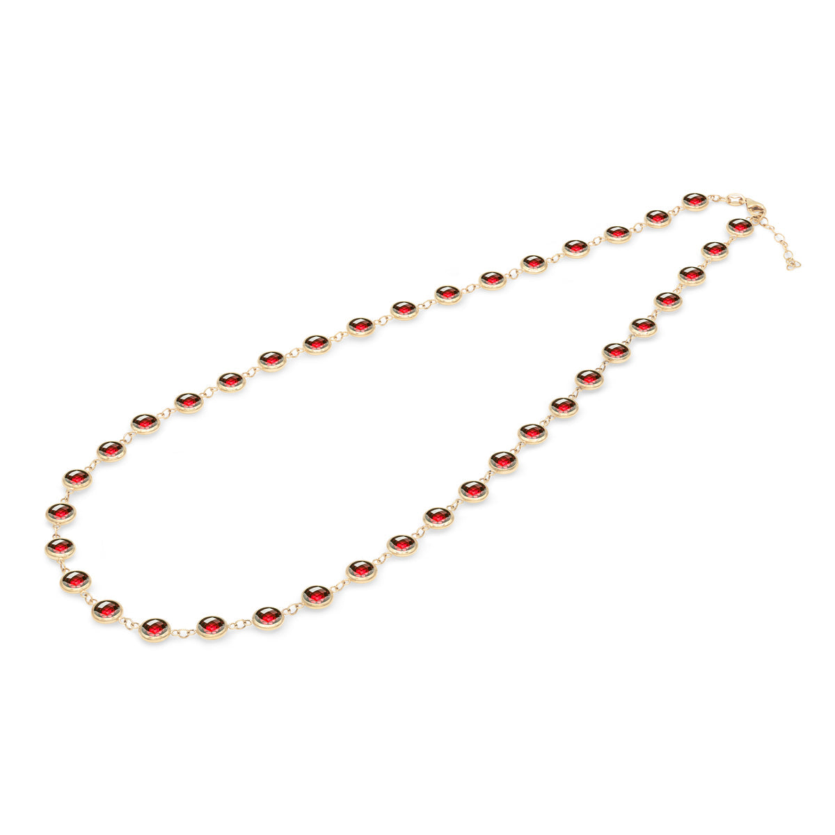15.38 TCW Round Garnet Lab Made Diamond- January Birthstone Necklace 5