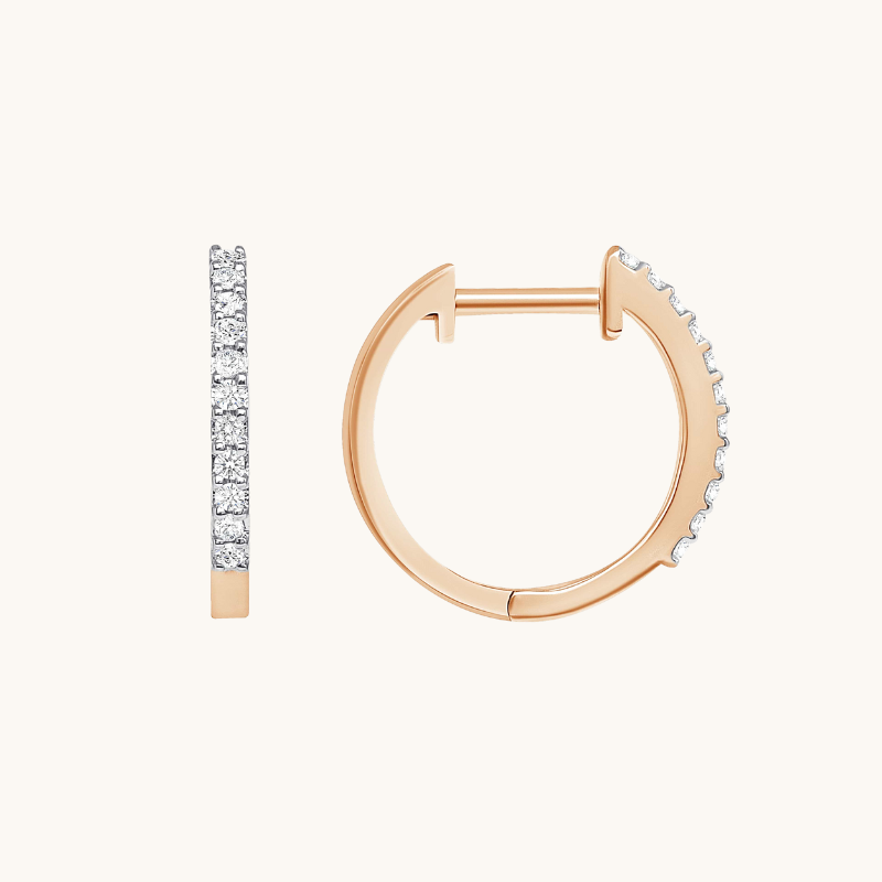Classic 0.40 TCW Round Cut Moissanite Huggies Earrings in Gold 2
