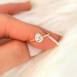 Stunning 0.75 CT Pear Moissanite Engagement Ring With Bezel Design 6