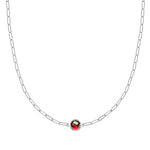 0.38 TCW Round Garnet Lab Made Diamond- January Birthstone Necklace 6