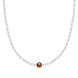 0.38 TCW Round Garnet Lab Made Diamond- January Birthstone Necklace 6