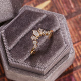 0.15 TCW Marquise Cut Moissanite Bridal Wedding Band With Curved Style 5