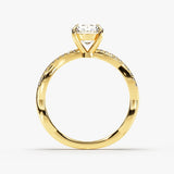 Stunning 1.0 CT Round Moissanite Engagement Ring with Twisted Pave Design 2