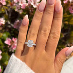 Stunning 3.0 CT Radiant Moissanite Engagement Ring in  Pave Design 8