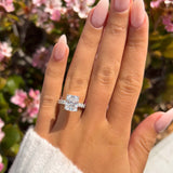 Stunning 3.0 CT Radiant Moissanite Engagement Ring in  Pave Design 8