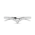 Stunning 0.2 TCW Round Moissanite Stones Curved Wedding Bands 1
