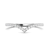 Stunning 0.2 TCW Round Moissanite Stones Curved Wedding Bands 1