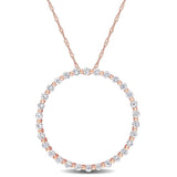 Round Cut Cubic Zirconia in 925 Sterling Silver Necklace 1