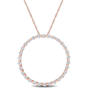 Round Cut Cubic Zirconia in 925 Sterling Silver Necklace