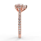 Stunning 0.81 CT Pear Moissanite Engagement Ring with Hidden Halo & Pave Design 10