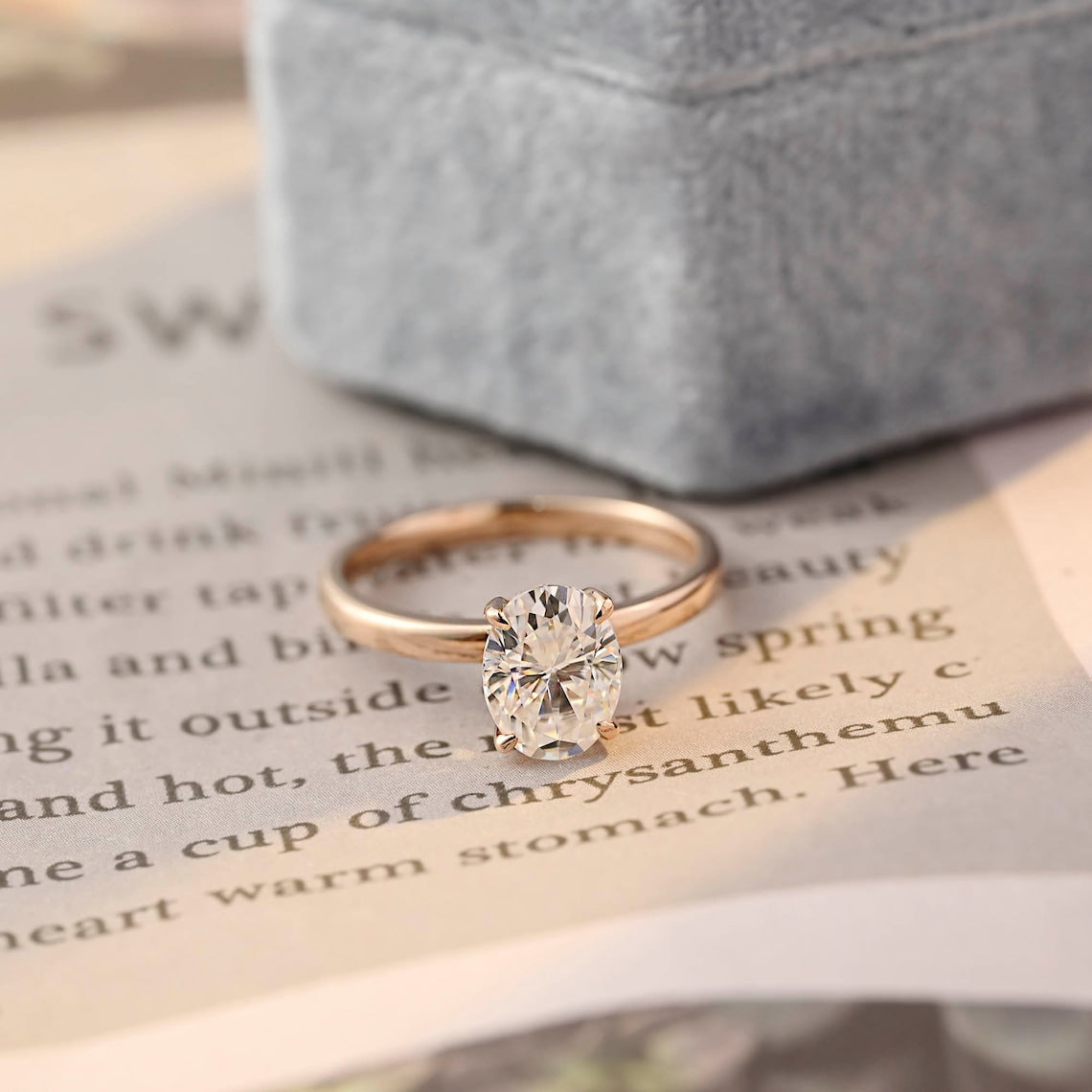Stunning 1.0 CT Oval Moissanite Engagement Ring with Hidden Halo Design 7