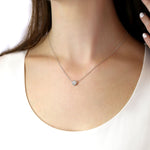 1.0 CT Round Moissanite Diamond Bezel Pendant Necklace in Solid Gold 3