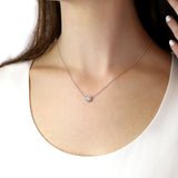 1.0 CT Round Moissanite Diamond Bezel Pendant Necklace in Solid Gold 3