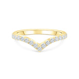 Stunning 0.3 TCW Round Moissanite Stones Curved Wedding Band 1