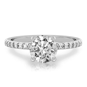 Stunning 1.0- 2.0 CT Round Moissanite Engagement Ring with Hidden Halo & Pave Design