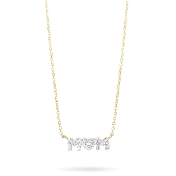 1.0 CT Round Moissanite Diamond Customized MOM Pendant Necklace in Solid Gold 2