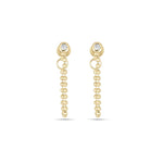 0.10 TCW Round Cut Moissanite Thread Earrings in Gold 2