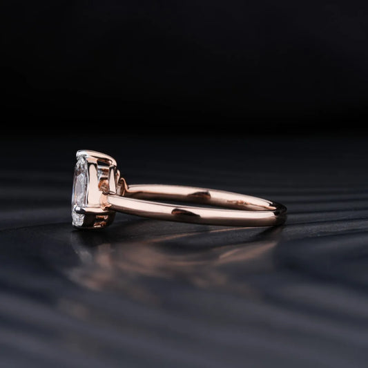 Stunning 1.0 CT Pear Moissanite Engagement Ring with Two Stone Design 2