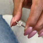 Stunning 1.0 CT Emerald Moissanite Engagement Ring with Bezel Design 1