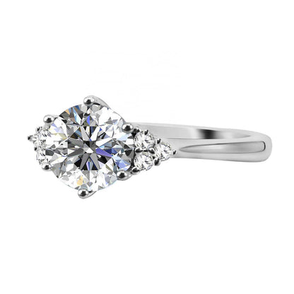 Round Cut Cluster Style Cubic Zirconia in 925 Sterling Silver Ring 4