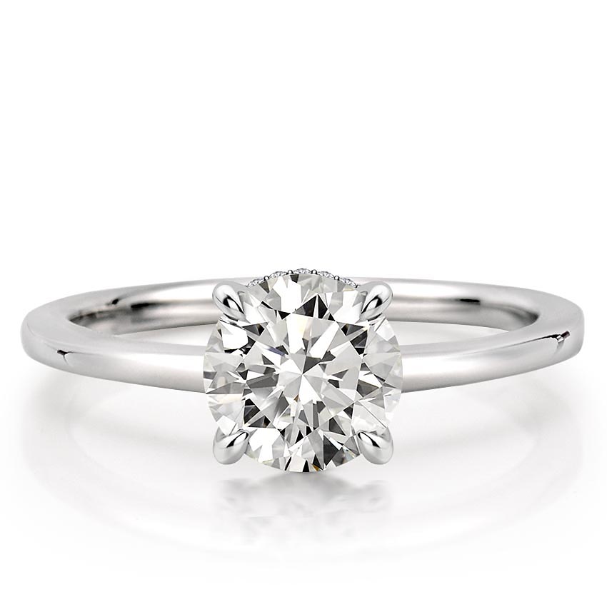 Stunning 1.0- 2.0 CT Round Moissanite Engagement Ring with Hidden Halo Design 3