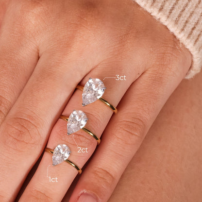 Stunning 1.0 CT Pear Moissanite Engagement Ring with Solitaire Design 3