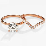 1.50 CT Round Cut Moissanite Bridal Ring Set with Round Wedding Bands 4