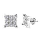 Round Cut Cubic Zirconia in 925 Sterling Silver Earrings 1